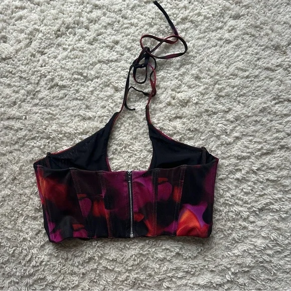 WHITE FOX RHYTHM OF THE NIGHT BUSTIER AND PANT SET IN PINK FLAME PRINT - Picture 9 of 15